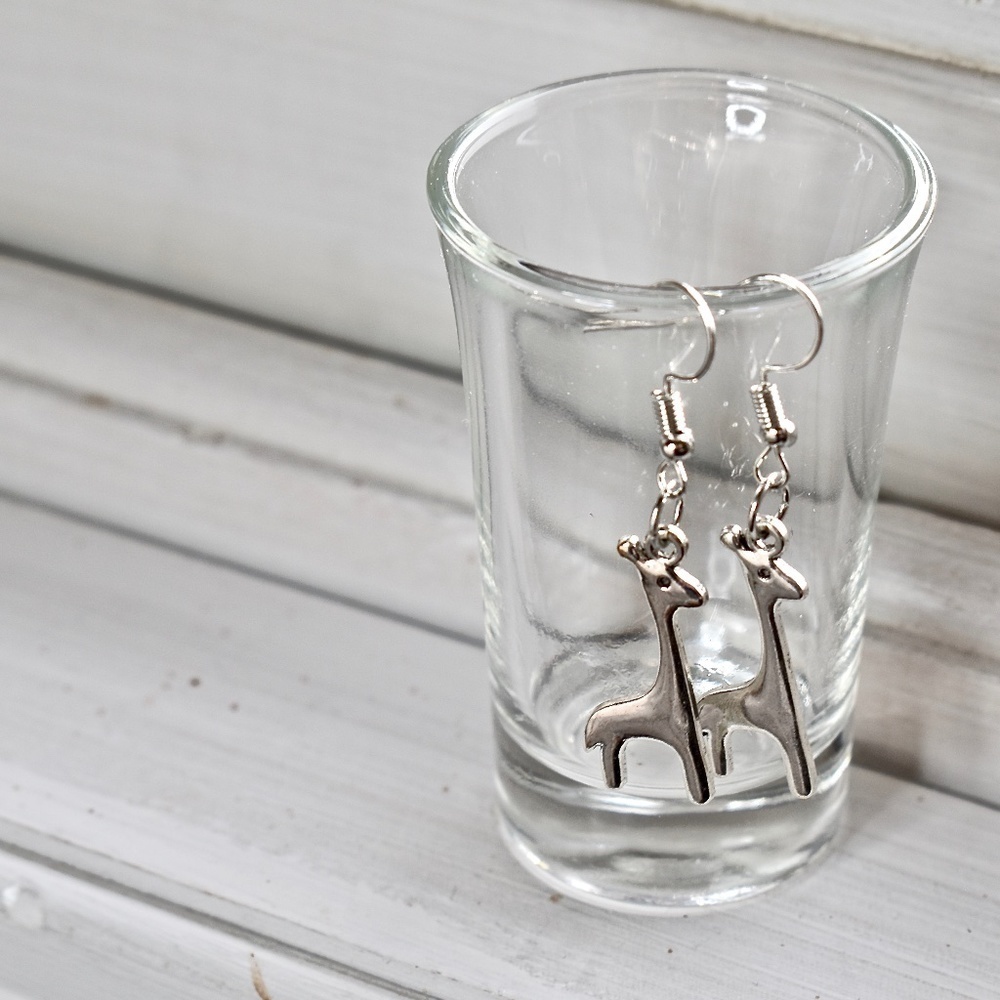 Silver Giraffe Earrings